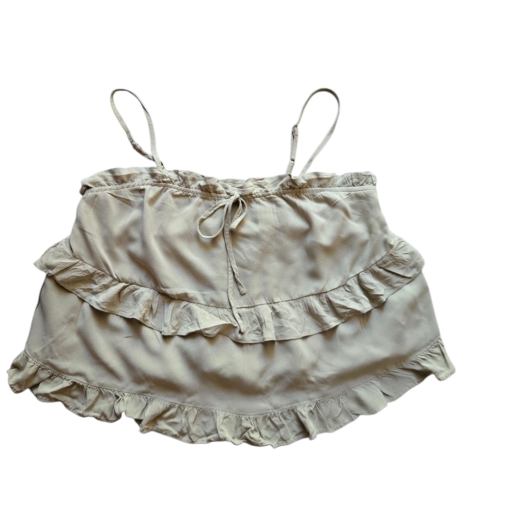 Paper Crane Pastel Green Ruffled Tiered Crop‎ Top~Medium